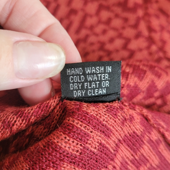 Intiwara Womens Alpaca Button Front Red Orange Cardigan Size Small - Picture 13 of 13